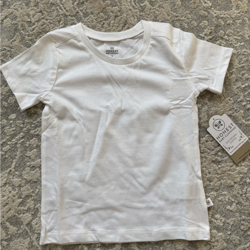 The Honest Company Kids White Short Sleeve Tee